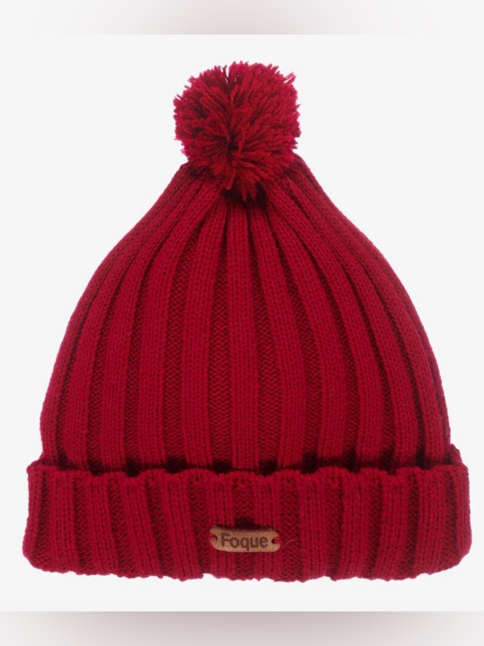 Forque - BURGUNDY KNITTED POM-POM HAT  (Size: 3T)